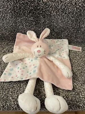 Primark Early Days Bunny Comforter Blanket Soother Pink Flower Square Hug Doudou • £9