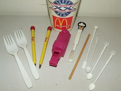 Vintage 12pc. McDonalds Lot; Cup Stirrers Toothbrush Train Whistle Pens • $35