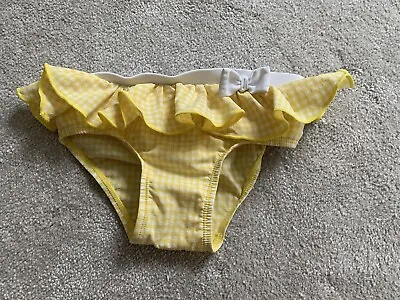 Monsoon Baby Girls Swimming Knickers Swimwear Yellow Gingham 18-24 Months • £4.05