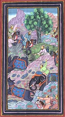 Mughal Emperor Babur Painting Handmade Indian Moghul Miniature Ethnic Decor Art • $39.99