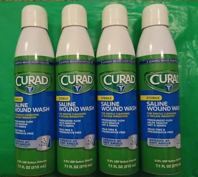 Curad Sterile Saline Wound Wash *4 Spray Bottles 7.1 Oz Ea. New • $24.99