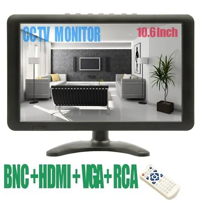 10.6 Inch CCTV Mini TV Computer PC Monitor 1280x768 LCD With HDMI VGA AV BNC • $63.90