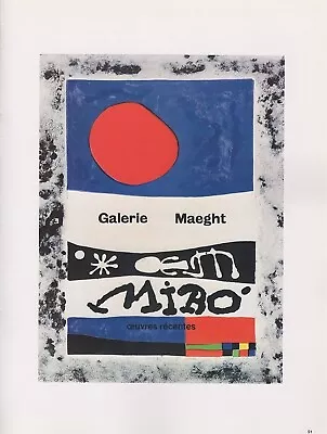 1989 VINTAGE  MIRO - OEUVRES RECENTES  MOURLOT MINI POSTER COLOR Lithograph • $2