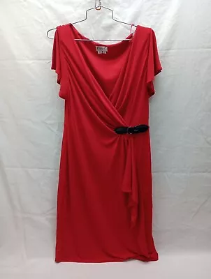 Preowned Maggy L Red Cap Sleeve Dress Size 14 • $25