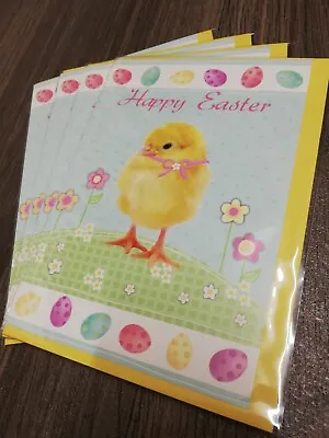 Pack Of 4 Easter Cards BNIP Chick Eggs Colourful  • £2.99