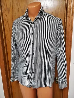 S John Lennon English Laundry Shirt Mens Stripe Long Sleeve Floral Flip Cuff • $19.99