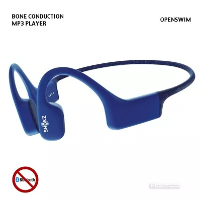 Shokz OPENSWIM IP68 Waterproof Bone Conduction Swim MP3 PLayer Headphones BLUE • $149.95