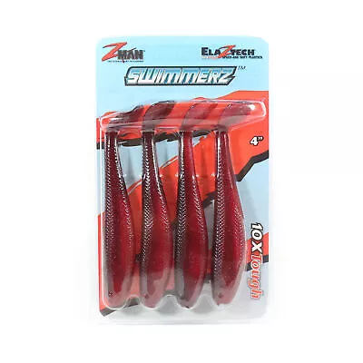 Zman Soft Lure SwimmerZ 4 Inch 4/Pack Red Shad (6336) • $25.41