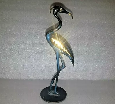 $100 • Buy Vtg Hakuli Israel Bronze Blue Flamingo Figura Signed & Kenya Tax Sticker 50's