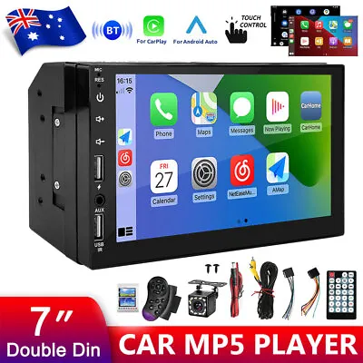 7'' Double Din Car Stereo Bluetooth Head Unit Android For Apple CarPlay FM Radio • $89.95