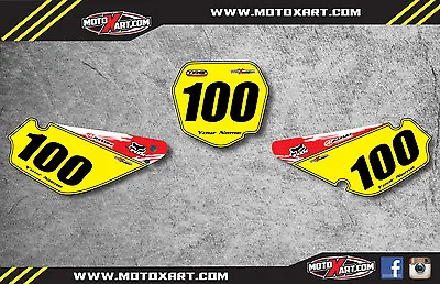 Suzuki RM 85 2000 - 2016 Custom Number Plates SAFARI Style Sticker Kit Decals • $57.84