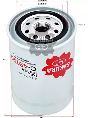 Sakura Spin-On Oil Filter Fits Alfa Romeo 156 3.2 932 GTA (932AXB) (C-49130) • $17