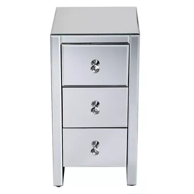 Mirrored Glass Bedside Table With Three Drawers Size S • $113