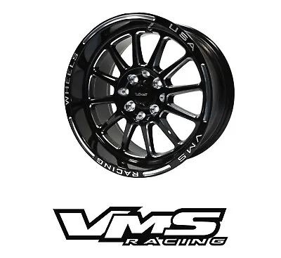 15X8 VMS RACING BLACK HAWK BLACK POLISHED DRAG RIM WHEEL 4X100/4X114 ET20 - X1 • $207.95