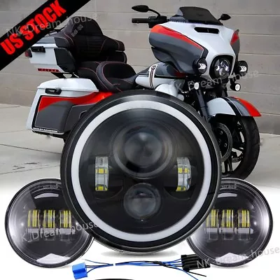 For Yamaha XV 1700 Road Star Silverado 7inch LED Headlight + 4.5  Passing Lights • $57.76