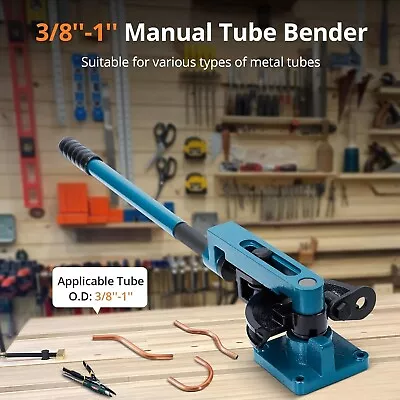 Heavy Duty 3/8  To 1  Manual Pipe Tube Bender Tool With Tubing Cutter & 7 Dies • $126.99