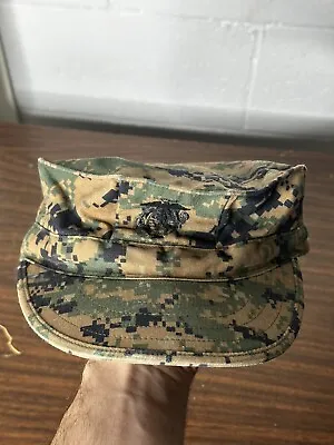 USMC Cover Garrison Marpat Digital Woodland US Marine Corps Uniform Hat Cap Med. • $14.07