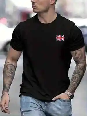 The Union Jack Pattern Flag Print Men's Britain Comfy T-Shirt Graphic Summer Tee • £9.47