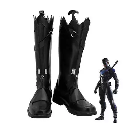 $38 • Buy Nightwing Arkham Knight Black Cosplay Boots Shoes Halloween
