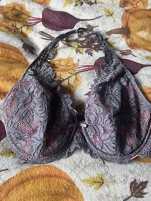 £1.99 • Buy F&F Pink/Grey Halter Neck Bra Size 34 Du Underwire Padded