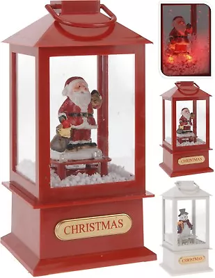 38cm Large Christmas Lantern With Music Lights And Snowstorm Xmas Decoration  • £23.99