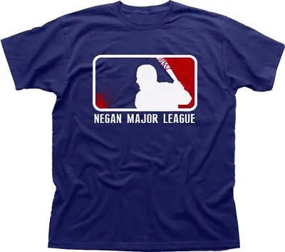 NEEGAN MAJOR LEAGUE The Walking Dead EENY MEENY MINY MO Navy Tshirt 9302 • £13.95