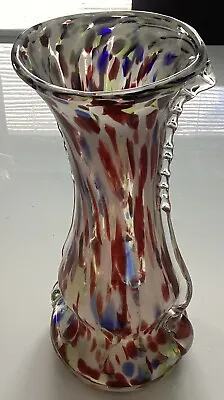 Vintage Coloured Glass Vase 10” Tall • £10