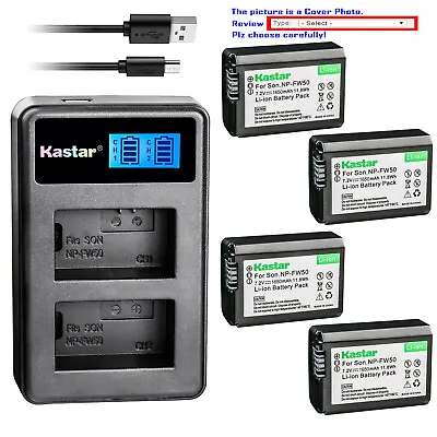 $19.99 • Buy Kastar Battery LCD Dual Charger For Sony NP-FW50 BC-VW1 & ILCE-6000 Alpha A6000