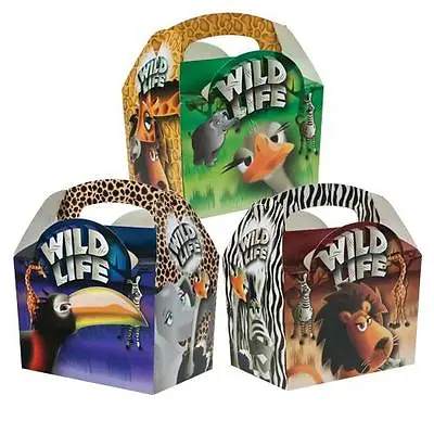 Wildlife Madagascar Zoo Animal Boxes ~ Birthday Party Loot Bag Food Meal Box • $4.92