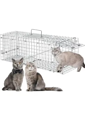 32  Live Animal Cage Trap Heavy Duty Folding Raccoon Traps Humane Cat Trap ... • $39