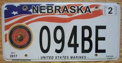 Single Nebraska License Plate - 2018 - 094be - Us Marine Corps Veteran • $33.50