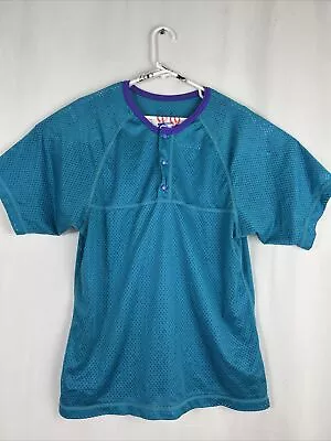 Vintage REI Men’s Large Mesh Short Sleeve 1/4 Snap T Shirt Teal Purple • $12.50