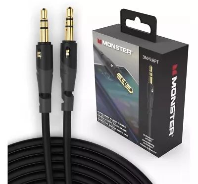 Monster Essentials Mini-to-Mini Audio Interconnect Cable 3.5mm Stereo AUX 9.8FT • $10.95