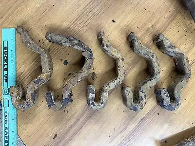 5-Vintage Railroad Anchors Train Track J Hooks - Blacksmith Collector • $0.99