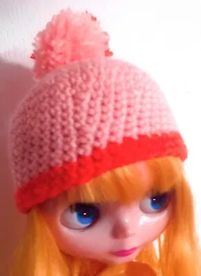 Orange Bobble Hat For Tangkou Doll Or Blythe Doll. Hat. Clothes.  Accessories  • £4.99