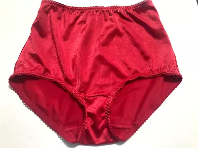 Vintage VASSARETTE 40-001 Satin SECOND SKIN Control Stretch PANTIES Red Medium • $12