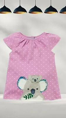 Ex Baby Boden Koala Beer Applique Dress In Purple (A Bit Defect) • £7.49