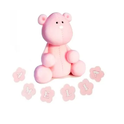 Teddy Bear Cake Toppers Edible Fondant Decoration Personalised Christening Cake • £4.99