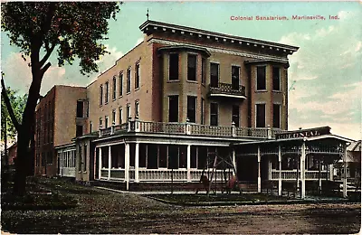 Colonial Sanitarium Martinsville IN Divided Postcard C1913 • $6.30