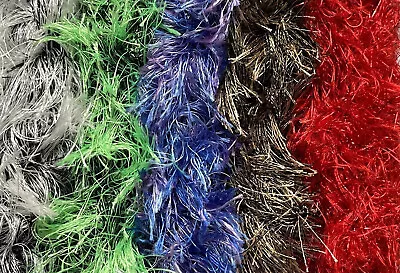 £3.59 • Buy Job Lot Bundle Yarn Wool Crafts Pom Pom Fancy Eyelash Tinsel 5x 10 Meters #183