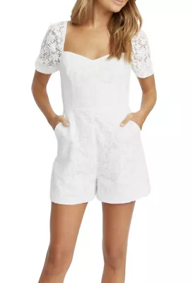 KOOKAI Anika Ivory Lace Lined Playsuit. Size 34 (6). GUC • $24.95