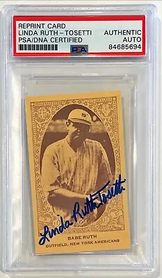 1922 American Caramel REPRINT Babe Ruth Linda Ruth Tosetti Signed Card PSA/DNA • $119.99