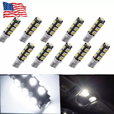 10PCS LED Landscape Light 13Led/smd Per Bulb 194 T10 T5 Wedge Base 12v Dc 1407ww • $10