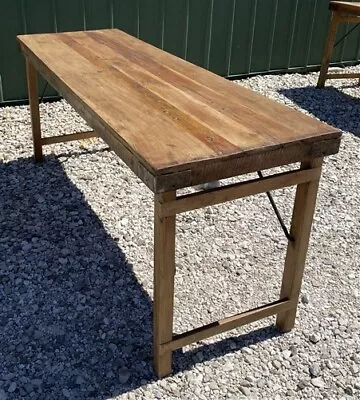 Rustic Folding Table Vintage Dining Room Table Kitchen Island Sofa Table B60 • $695