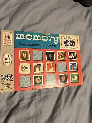 Milton Bradley Memory Card Matching Game Vintage 1964 Complete 108 Pieces • $20