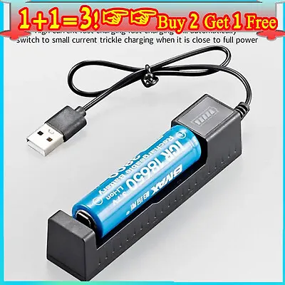 3.7V Battery Charger Rechargeable Intelligent USB With LED Indicator Single Slot • £2.88