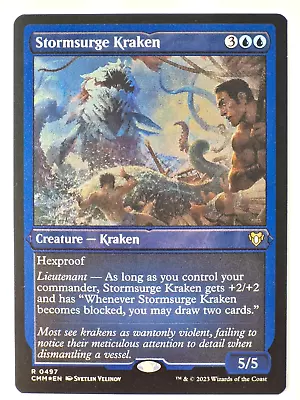 MTG Stormsurge Kraken - Commander Masters [Foil] [Etched] NM • $6