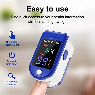 Finger Pulse Oximeter Blood Oxygen Saturation Monitor SpO2 Heart Rate Measure US • $2.99