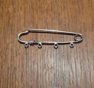 Vintage Safety Pin Charm Brooch • $8
