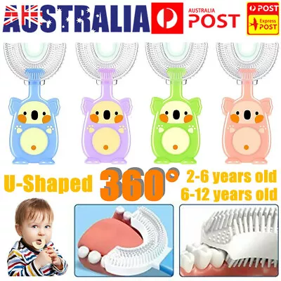 $8.99 • Buy 360° Thorough Children U-shape Toothbrush Silicone Brush Cleaning Baby Kids Oral
